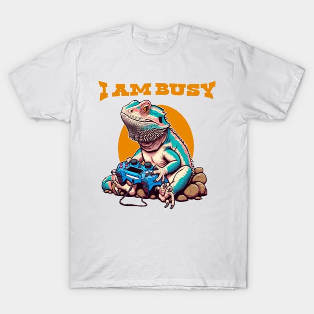 Iguana Dragon Dad Video Game T-Shirt by fantastic-designs